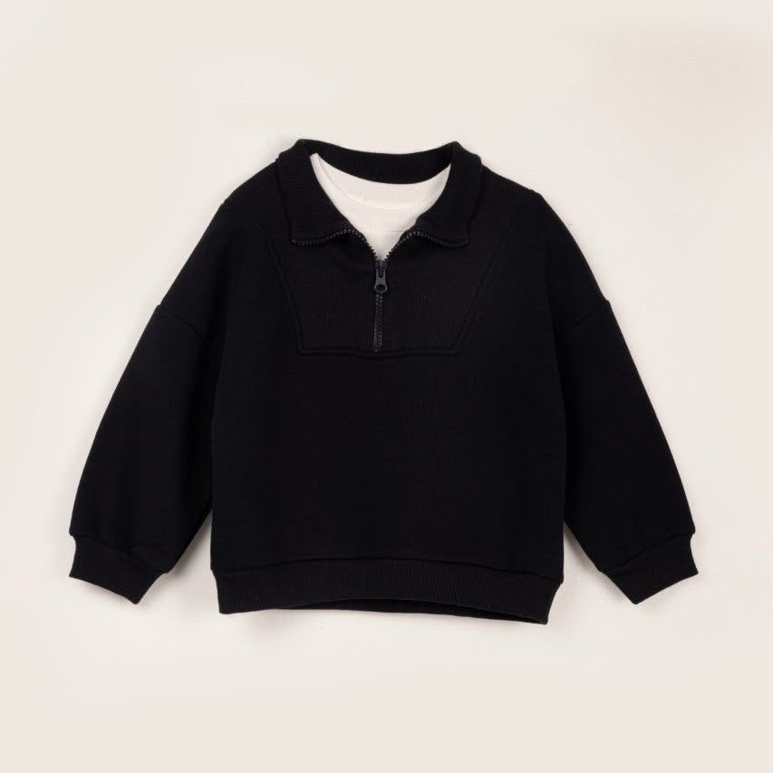 Three threats fleece sweatshirt color with zipper and elastic waist