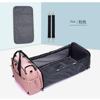 Baby Diaper Bags with Changing Station, Waterproof Large Capacity Diaper Bag with Crib