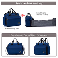 Baby Diaper Bags with Changing Station, Waterproof Large Capacity Diaper Bag with Crib