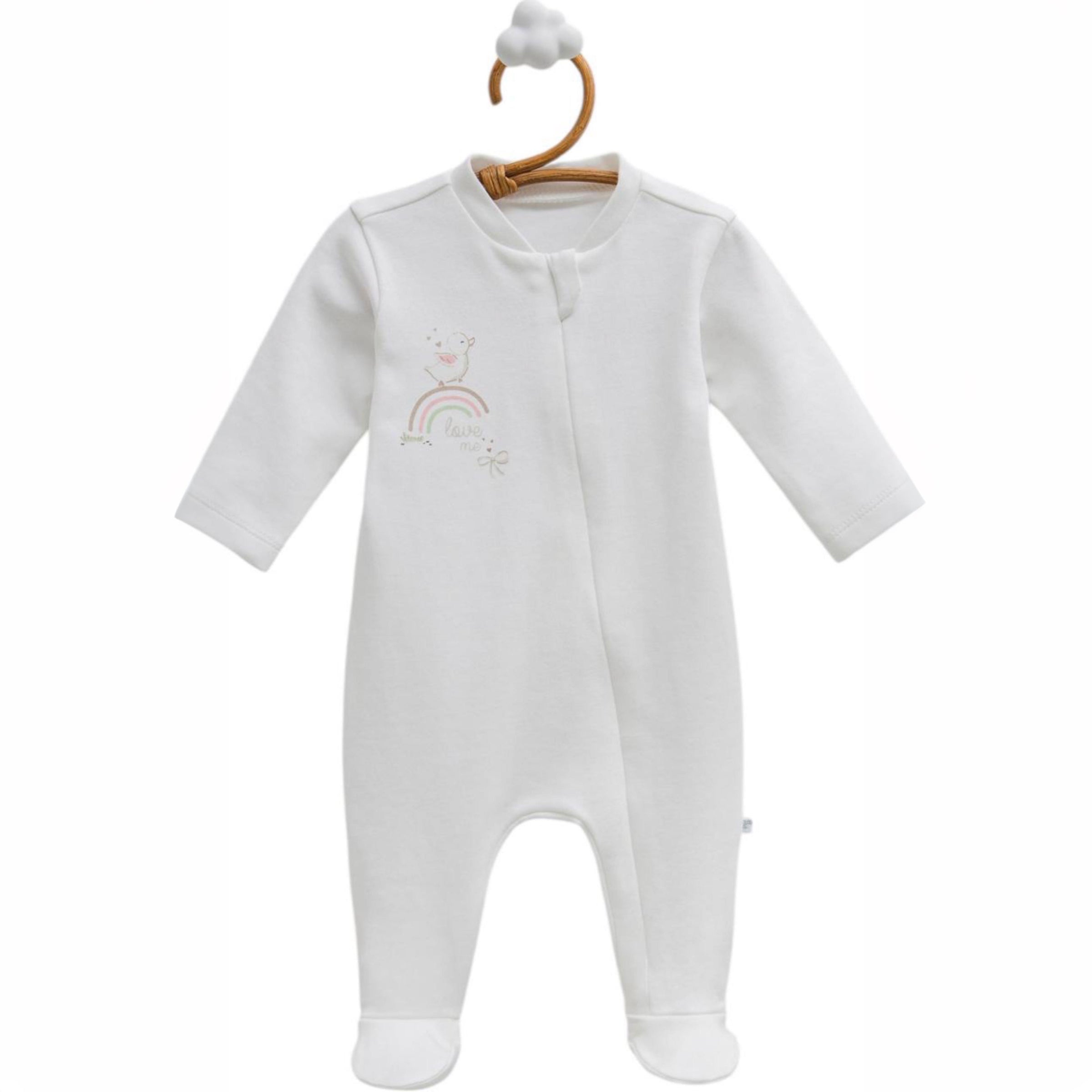 Cotton sleep suit overall white for baby zipper cute romper long sleeve
