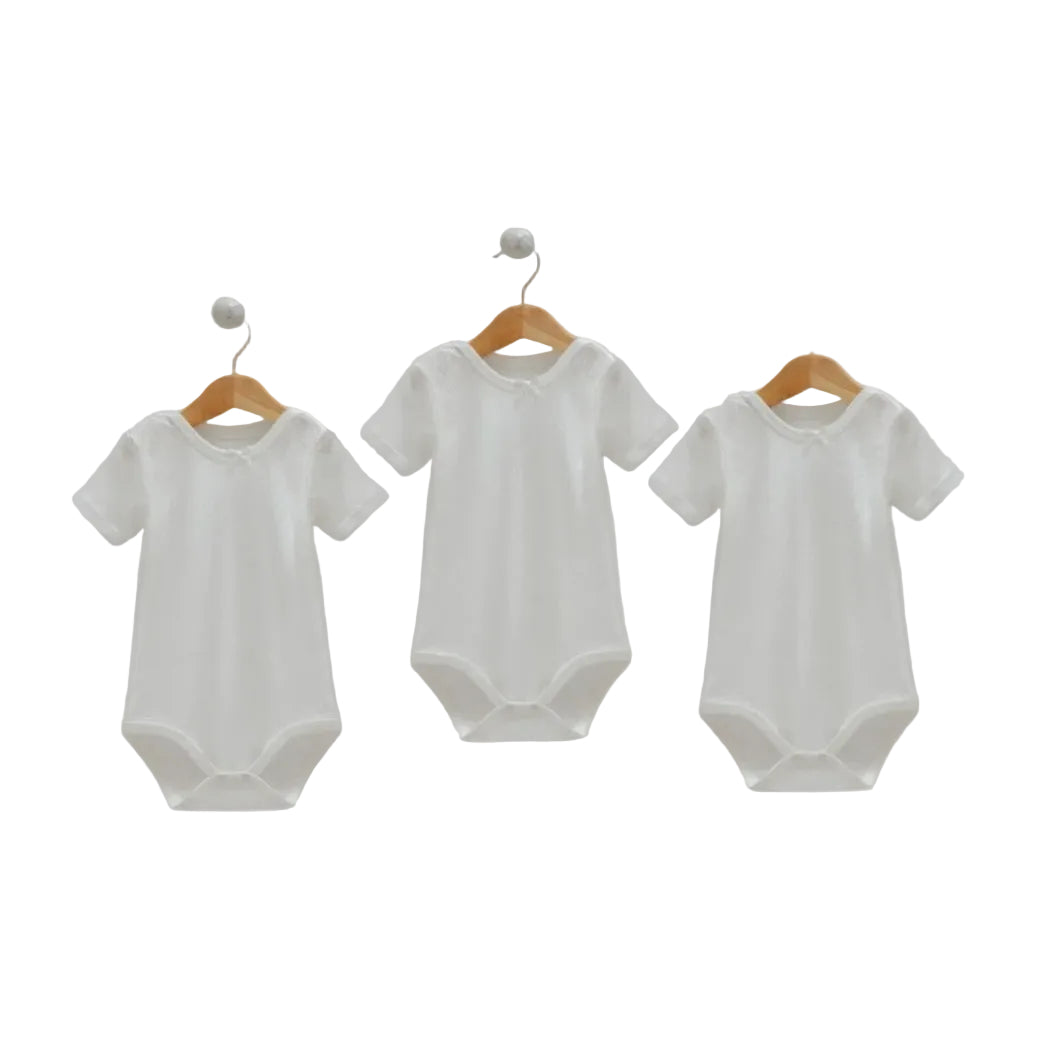 pack of 3 basic bodysuit short sleeve cotton comfortable for baby girl