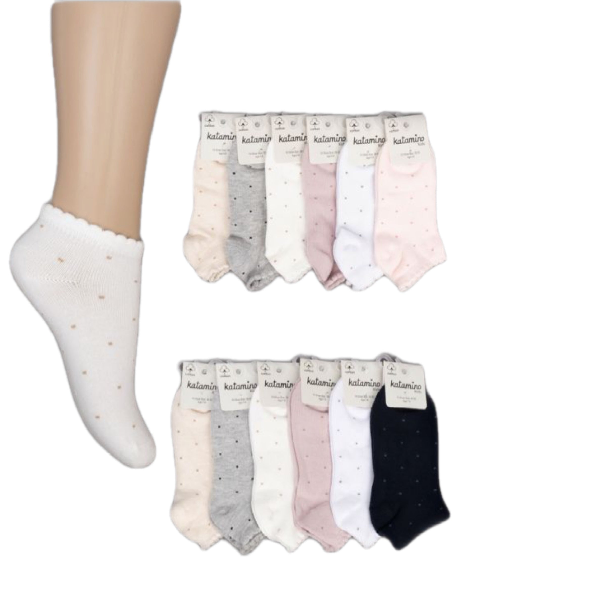 One pair of socks for girl basics dotted