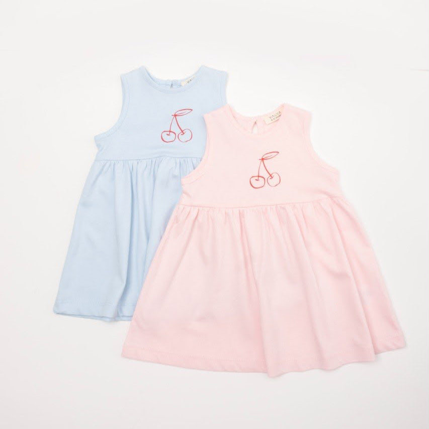 Sleeveless cherry summer dress for girl