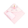 unicorn hooded baby girl towel with gloves 75x75cm