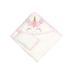 unicorn hooded baby girl towel with gloves 75x75cm