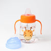 baby bottle with handle and silicone mouth