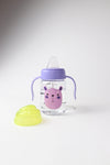 baby bottle with handle and silicone mouth
