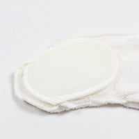 figured bath glove with sponge inside