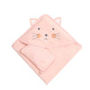 cat hooded baby towel with gloves 75x75cm