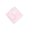 sleepy rabbit  hooded baby girl towel with gloves 75x75cm