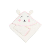 cute girl hooded baby towel with gloves 75x75cm