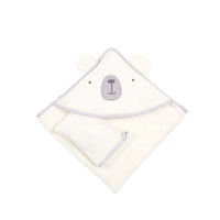 teddy bear hooded baby towel with gloves 75x75cm