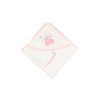 fairy hooded baby girl towel with gloves 75x75cm