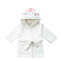 woven mini bathrobe  unicorn for baby girl