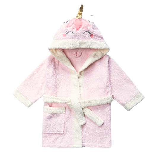 woven mini bathrobe  unicorn for baby girl