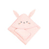 pinky rabbit  hooded baby towel with gloves 75x75cm