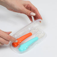 silicone spoon set with box for baby