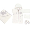 bathrobe set of 4 pieces elephant for baby boy
