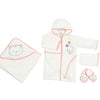 bathrobe set of 4 pieces cute cat for baby girl