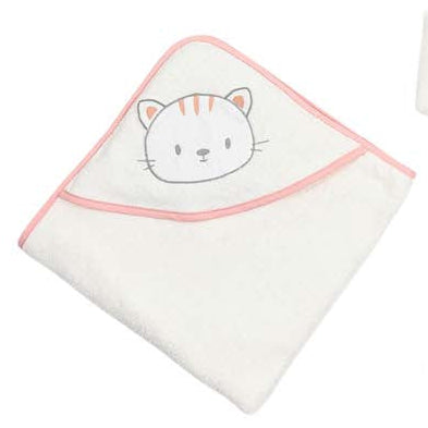 bathrobe set of 4 pieces cute cat for baby girl