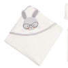 bathrobe set of 4 pieces grey rabbit  for baby boy