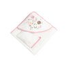 floral hooded baby towel with gloves 75x75cm