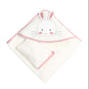 cute rabbit  hooded baby girl towel with gloves 75x75cm