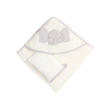 elephant hooded baby towel with gloves 75x75cm