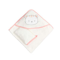 cute cat hooded baby towel with gloves 75x75cm