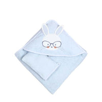 rabbit  hooded baby towel with gloves 75x75cm