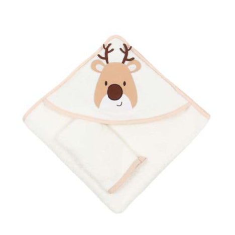 dear hooded baby towel with gloves 75x75cm