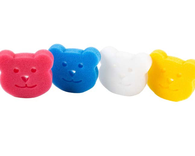 teddy bear soft baby sponge 4 pieces