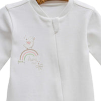 Cotton sleep suit overall white for baby zipper cute romper long sleeve