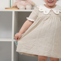 dress with white collar for baby girl