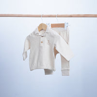 cotton set long sleeve baby boy collar neck
