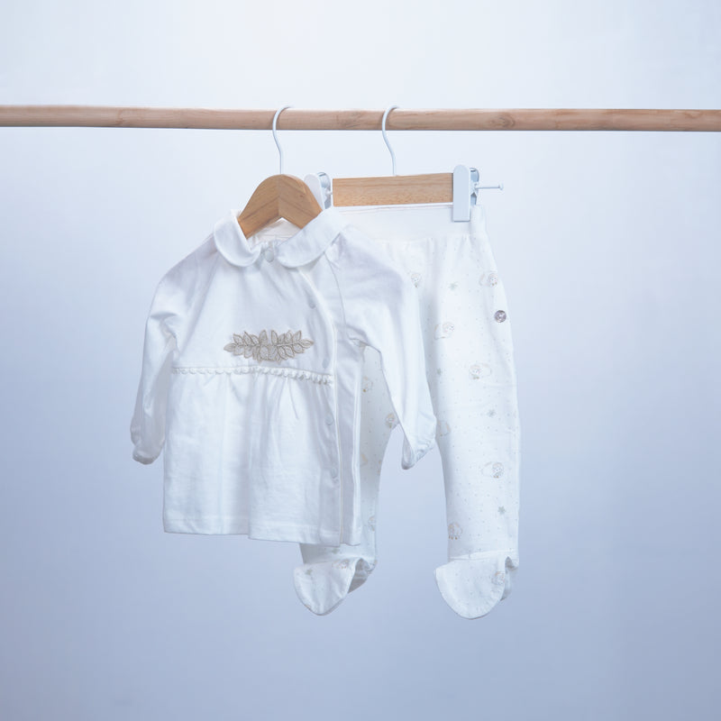 cotton long sleeve pyjamas set for baby girl