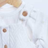 2 pieces salopette set palm design cotton for baby boy
