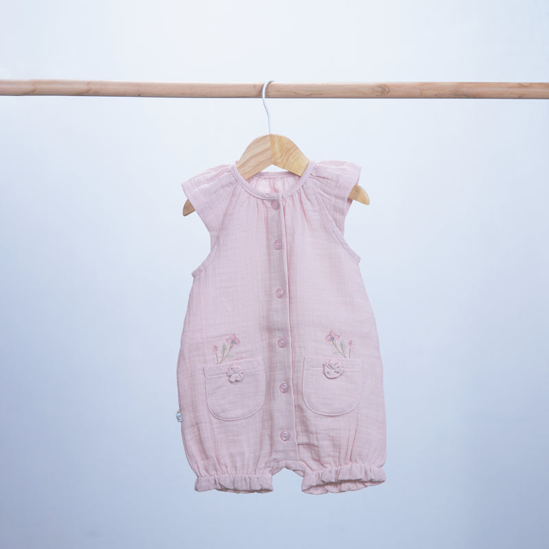baby girl summer light romper with pockets