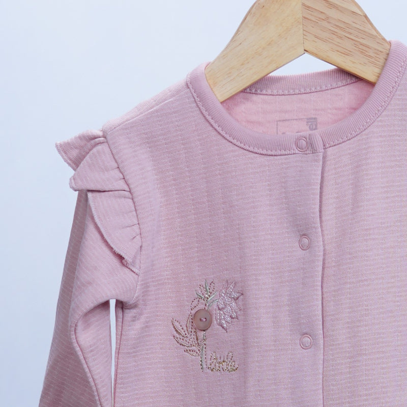 baby girl cotton overall long sleeve flower design