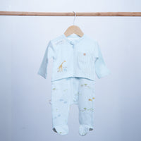 baby boy long sleeve overall blue safari style