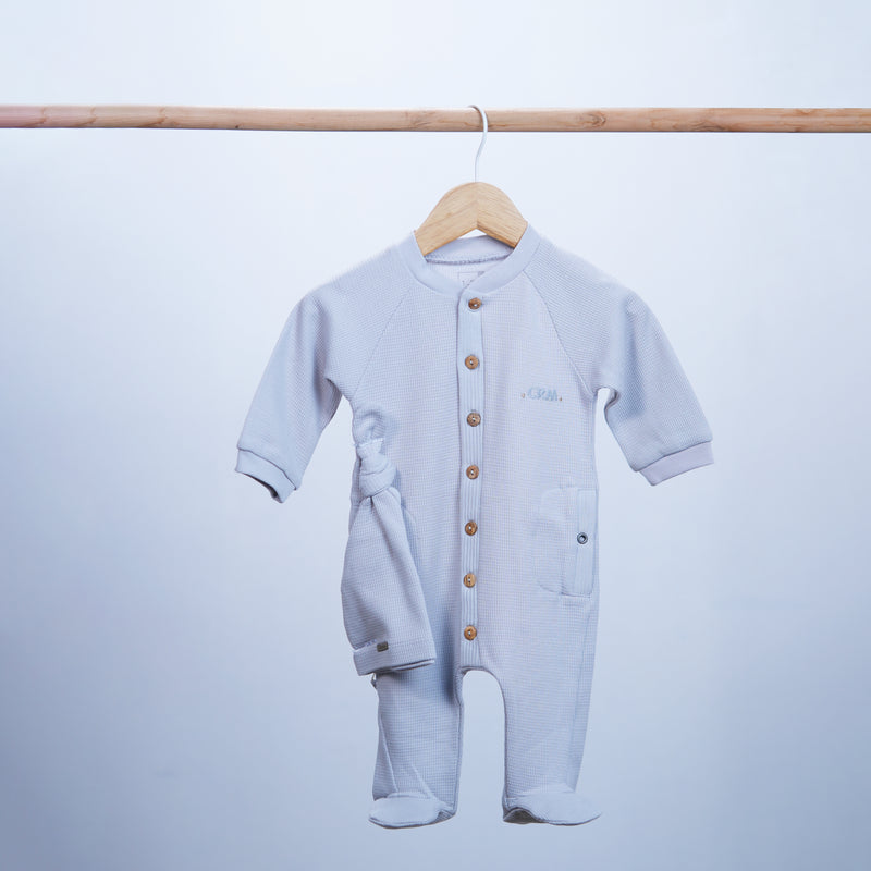 cotton baby boy overall buttons with hat