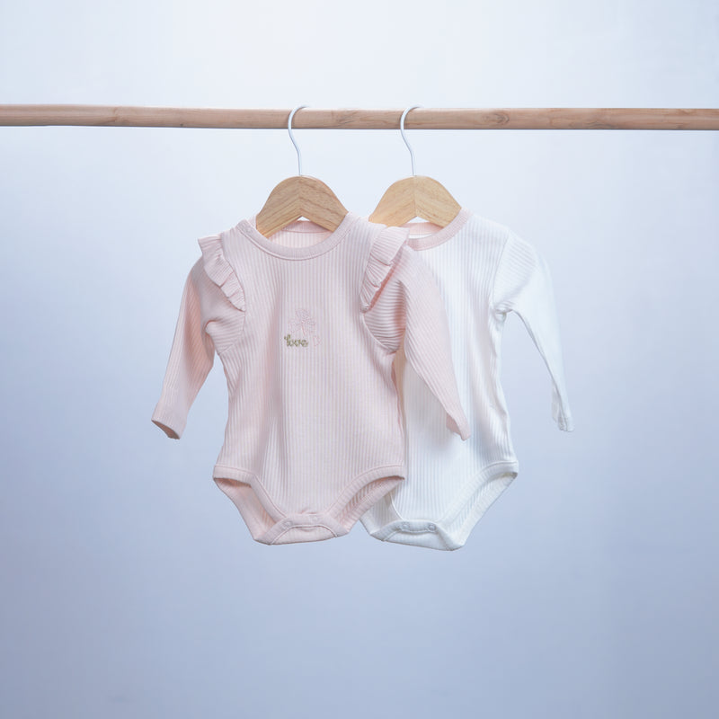 pack of 2 pieces bodysuits for baby girl long sleeve
