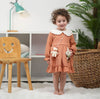 long sleeve dress with white collar