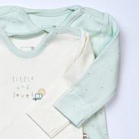 pack of 2 bodysuits long sleeve baby boy green car