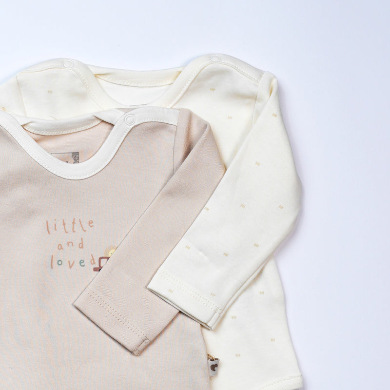 pack of 2 bodysuits long sleeve baby boy brown car