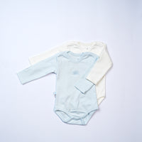 pack of 2 bodysuits long sleeve blue  baby boy