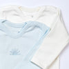 pack of 2 bodysuits long sleeve blue  baby boy