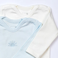 pack of 2 bodysuits long sleeve blue  baby boy