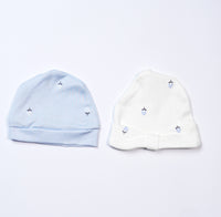 newborn baby cotton hats floral 2 pcs
