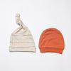 newborn baby cotton hats tie top 2 pcs